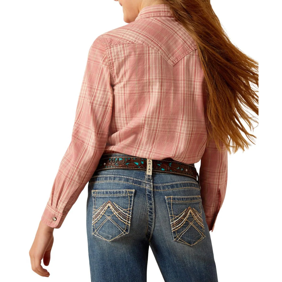 Ariat Girl's Nazca Snap Long Sleeve Shirt - Plaid - Image 2
