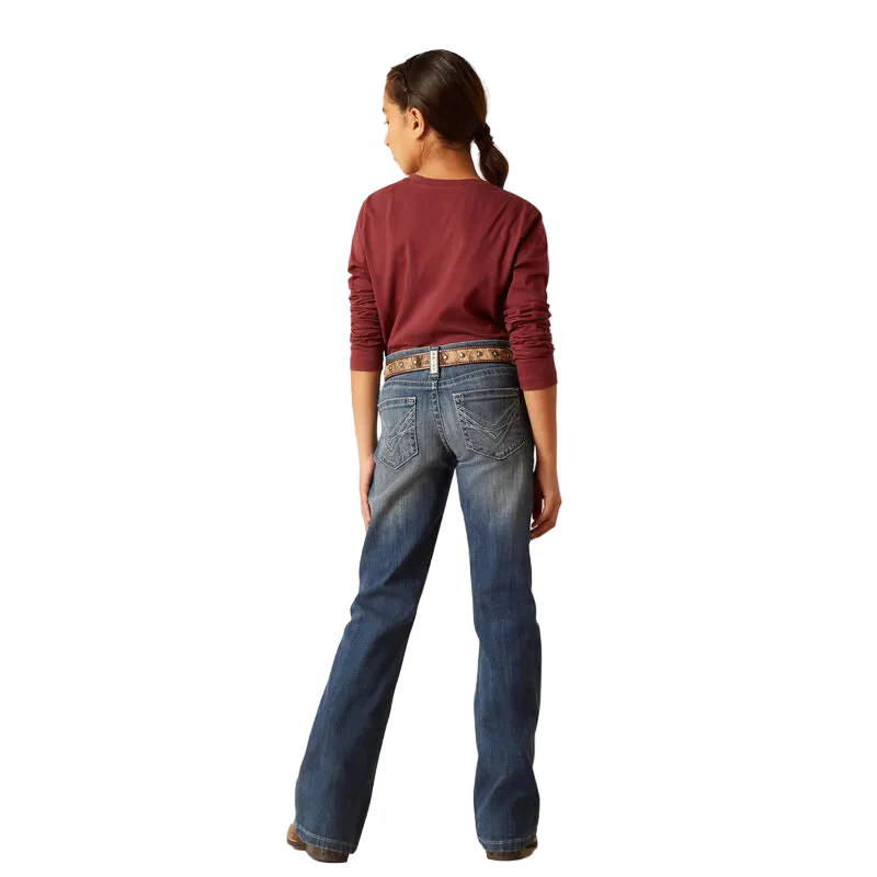 Ariat Girls REAL Clover Boot Jean - Chill Blue - Image 2