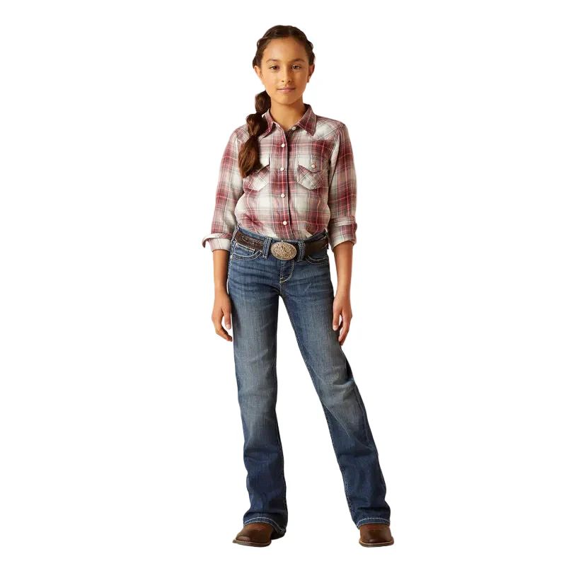 **Ariat Girl's REAL Everlee Bootcut Jeans - Chill Blue - Image 3