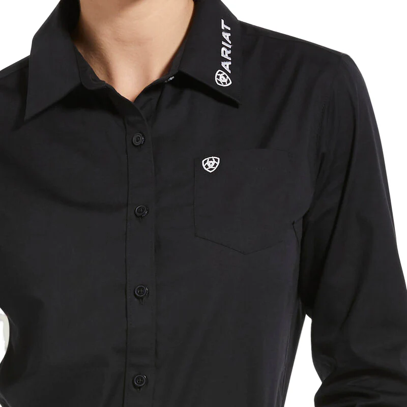 Ariat Women's Wrinkle Resist Team Kirby Stretch Shirt - Black - Image 3