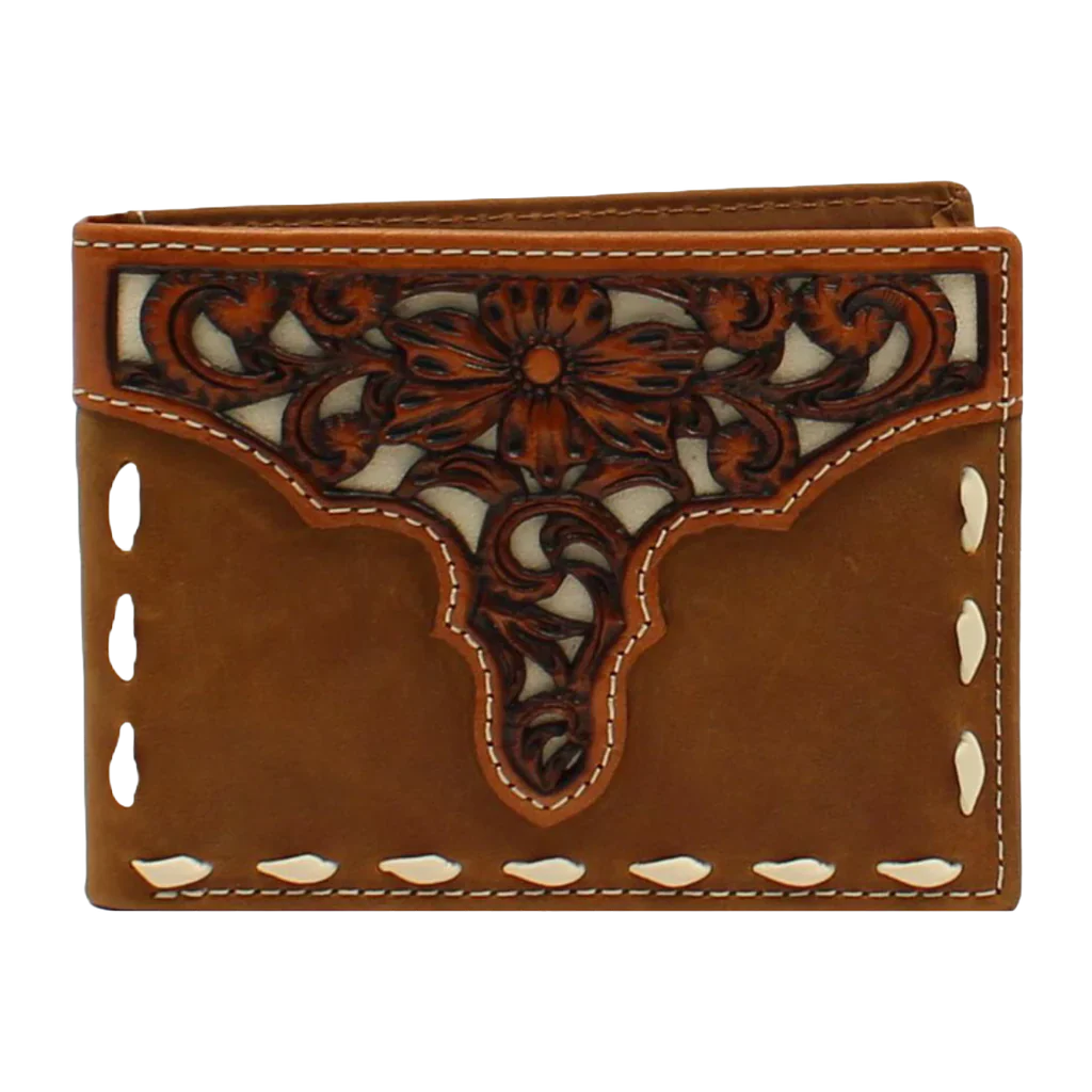 Ariat Bifold Wallet - Medium Brown Overlay Stitch