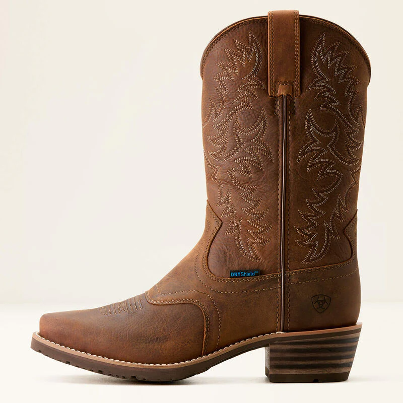 Ariat Men's Hybrid Roughstock Square Toe Waterproof Cowboy Boot - Status Brown - Image 2