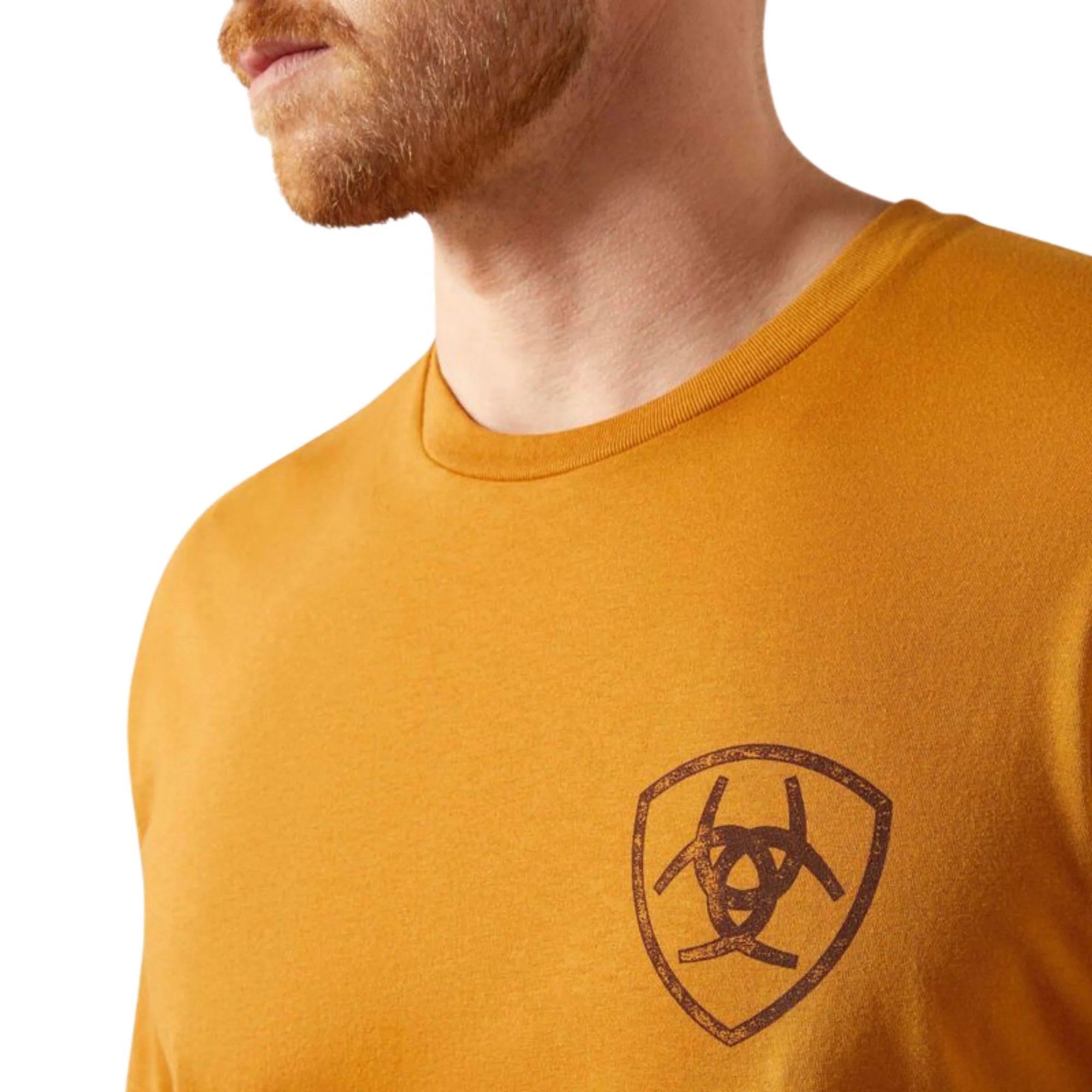 Ariat Men's Big Bull Rider Short Sleeve Tee Shirt - Bone Brown - Image 4