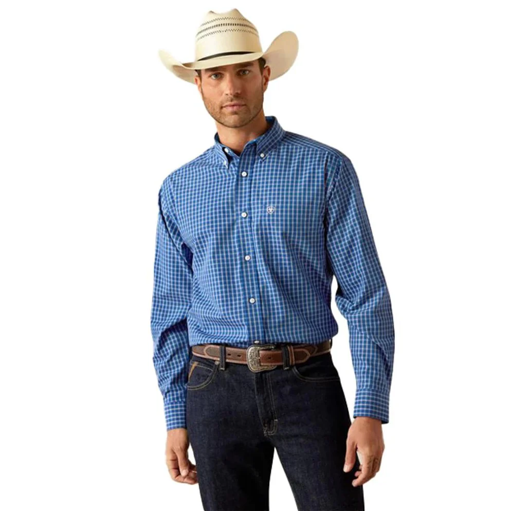 Ariat Men's Blair Long Sleeve Classic Fit Shirt-Navy - Image 3