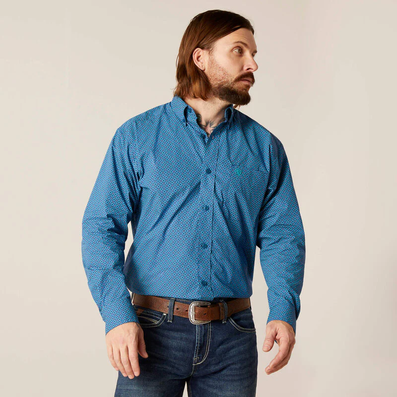Ariat Men's Braxton Classic Fit Long Sleeve Shirt - Spellbound Teal