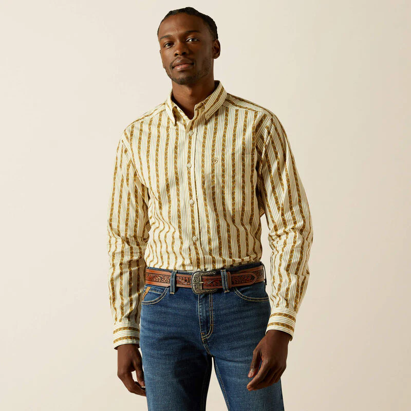 Ariat Men's Brigham Long Sleeve Button Down Shirt - Tan