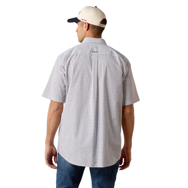 Ariat Men's Britton Classic Fit Geo Print Short Sleeve Shirt - White - Image 2