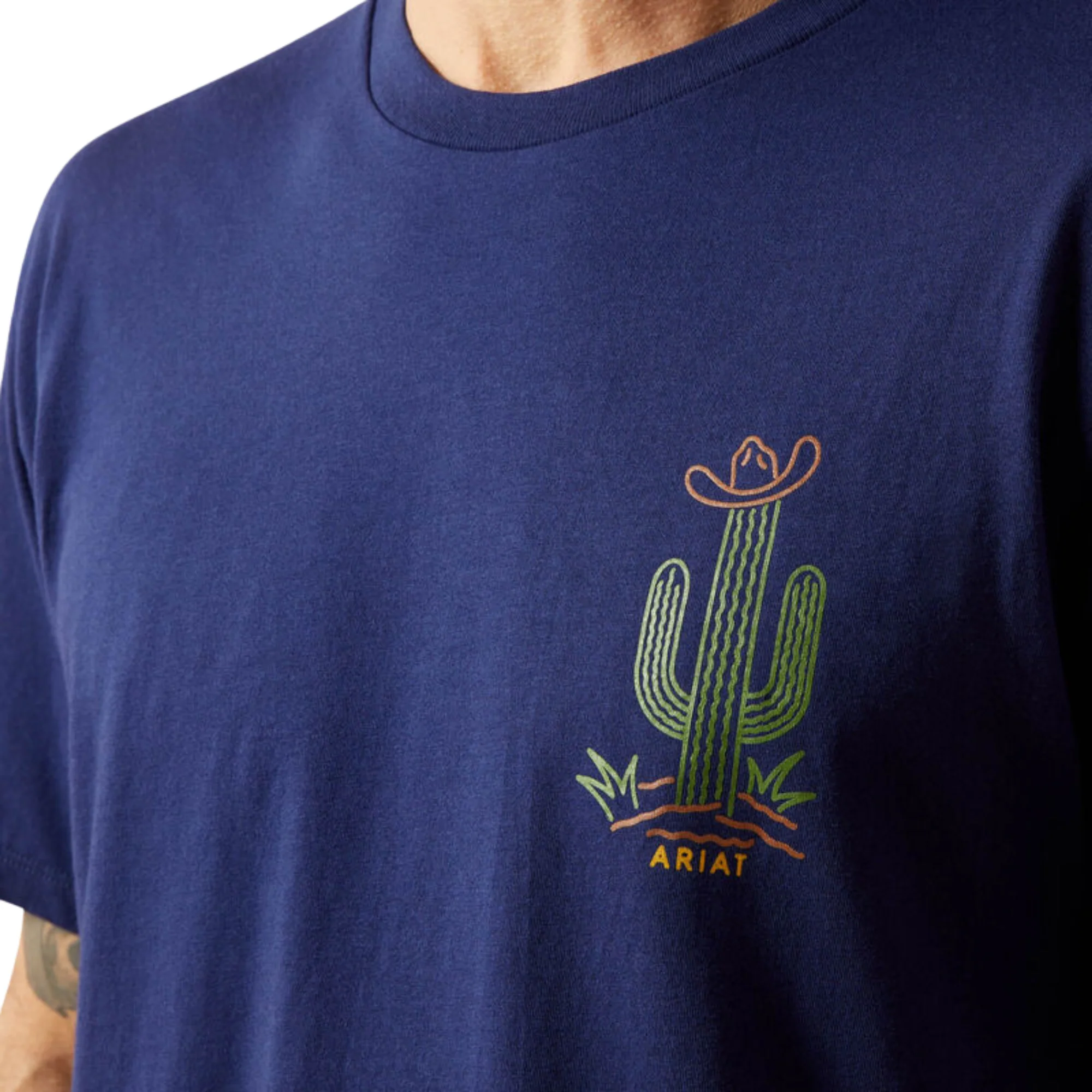 Ariat Men's Cactus Western Wear Graphic Short Sleeve Tee Shirt - Neon - Image 3