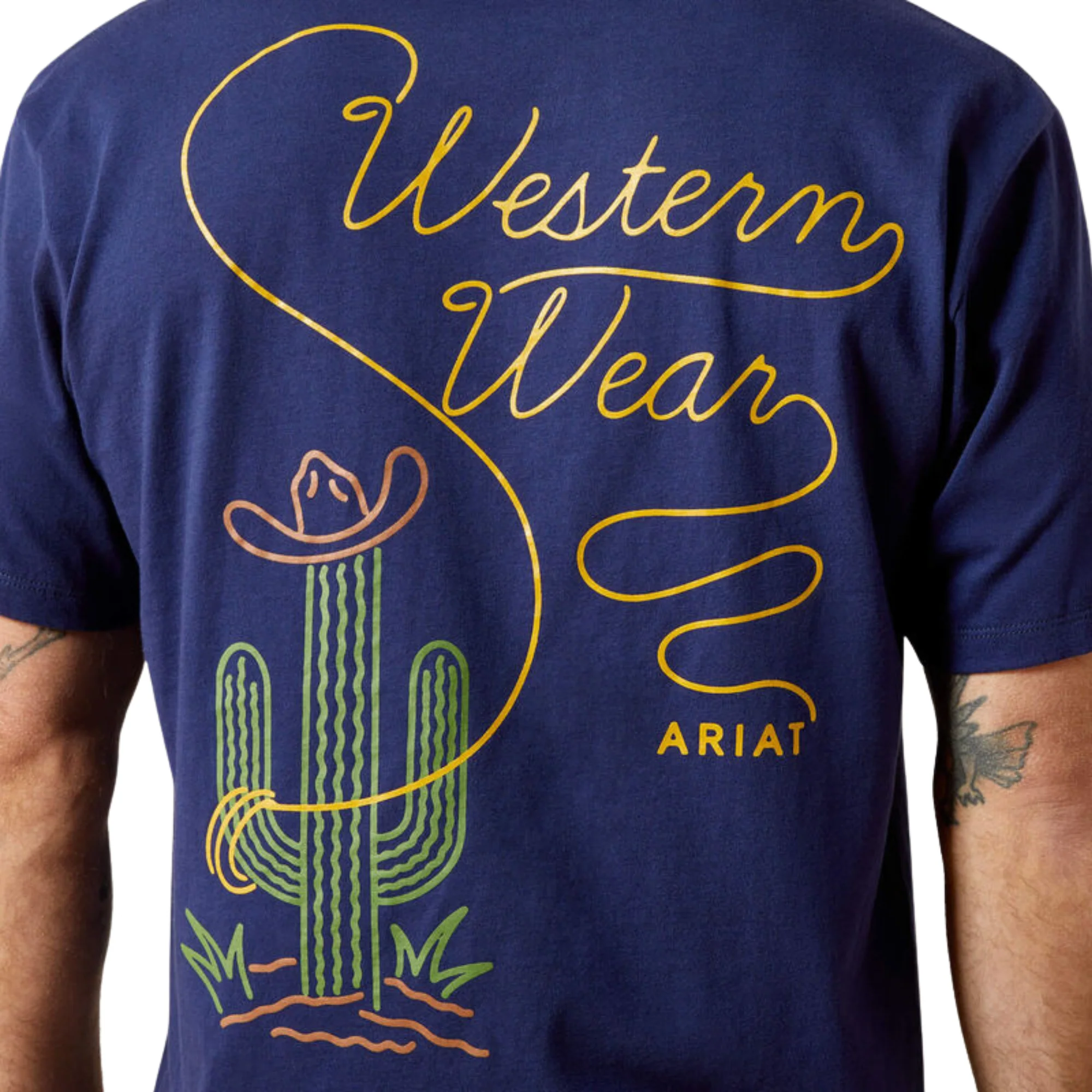Ariat Men's Cactus Western Wear Graphic Short Sleeve Tee Shirt - Neon - Image 4