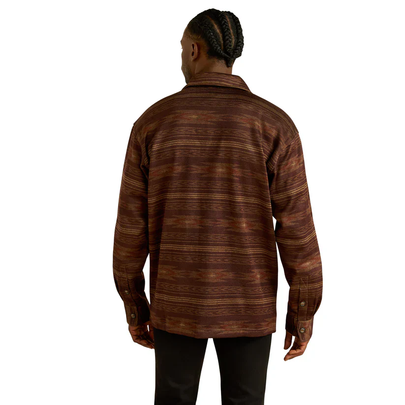 Ariat Men's Caldwell Printed Shirt Jacket - Maroon - Image 3