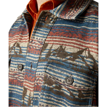 Ariat Men's Caldwell Printed Shirt Jacket - Oxford Tan Buffalo