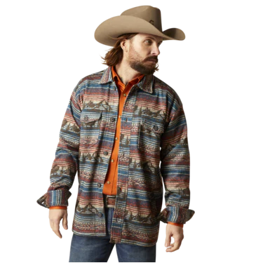 Ariat Men's Caldwell Printed Shirt Jacket - Oxford Tan Buffalo - Image 3