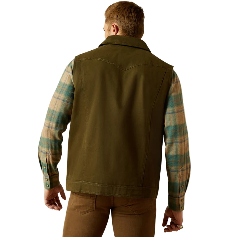 Ariat Men's Canvas Rancher Vest - Desert Sand - Image 2