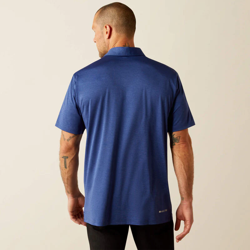 Ariat Men's Charger 2.0 Fitted Polo - Blue Depths - Image 2