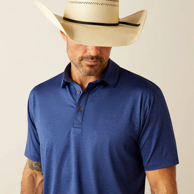 Ariat Men's Charger 2.0 Fitted Polo - Blue Depths - Image 3