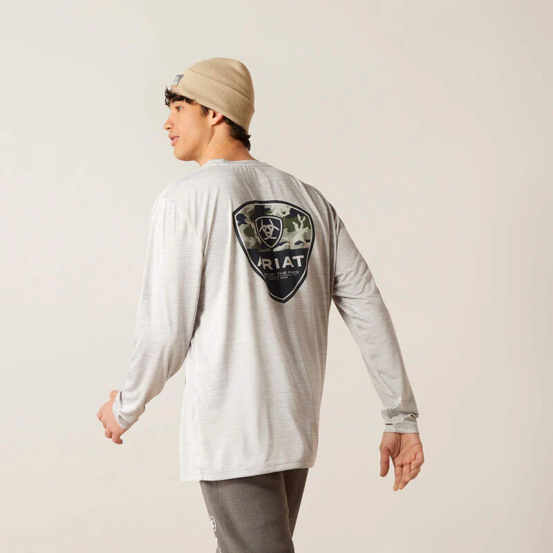 Ariat Men's Charger Camo Corps Long Sleeve T-Shirt - Grey - Image 2