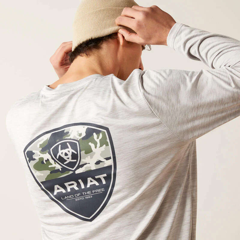 Ariat Men's Charger Camo Corps Long Sleeve T-Shirt - Grey - Image 4