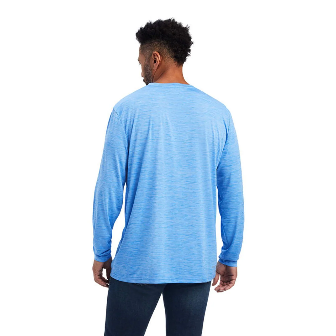 Ariat Men's Charger Loge Long Sleeve Shirt - Aegean Blue - Image 2