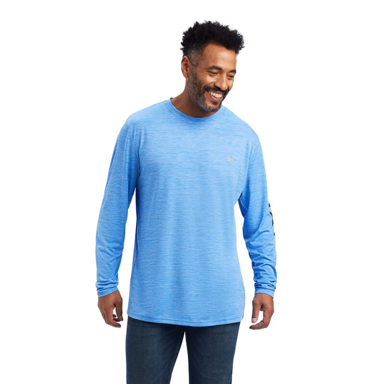 Ariat Men's Charger Loge Long Sleeve Shirt - Aegean Blue - Image 3