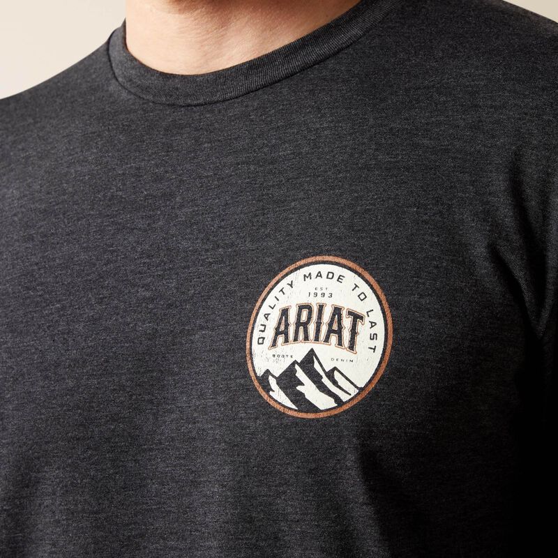 Ariat Men's Circle A Long Sleeve Tee Shirt - Charcoal Heather - Image 3