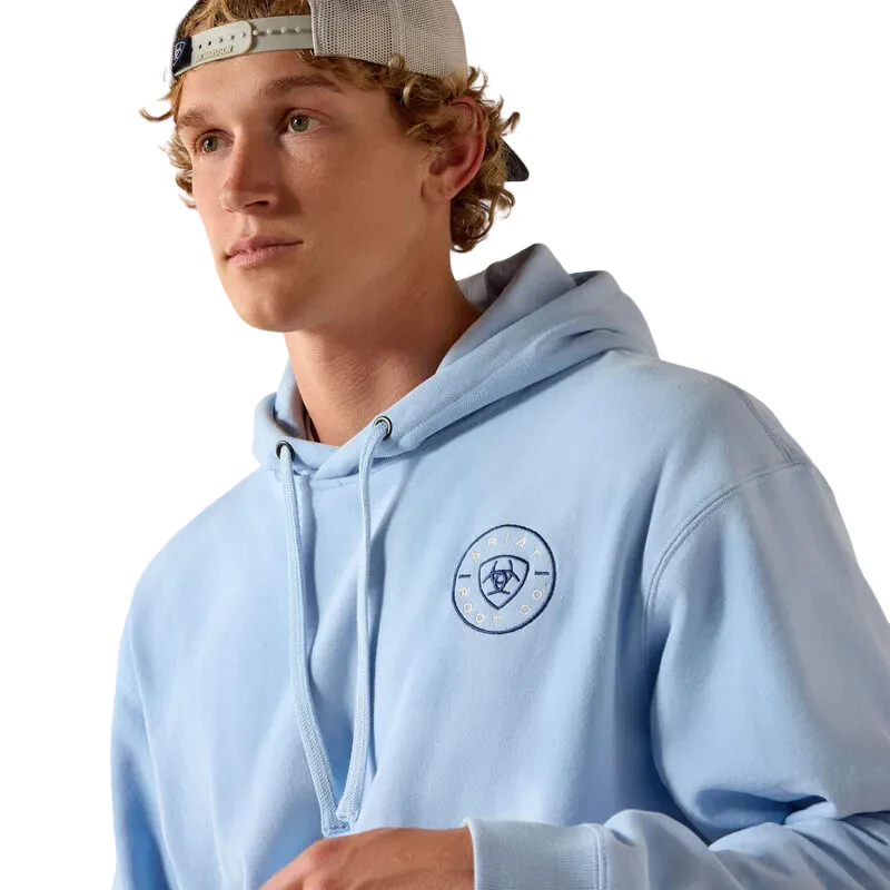 Ariat Men's Clean Seal Long Sleeve Hoodie - Soft Chambray - Image 3