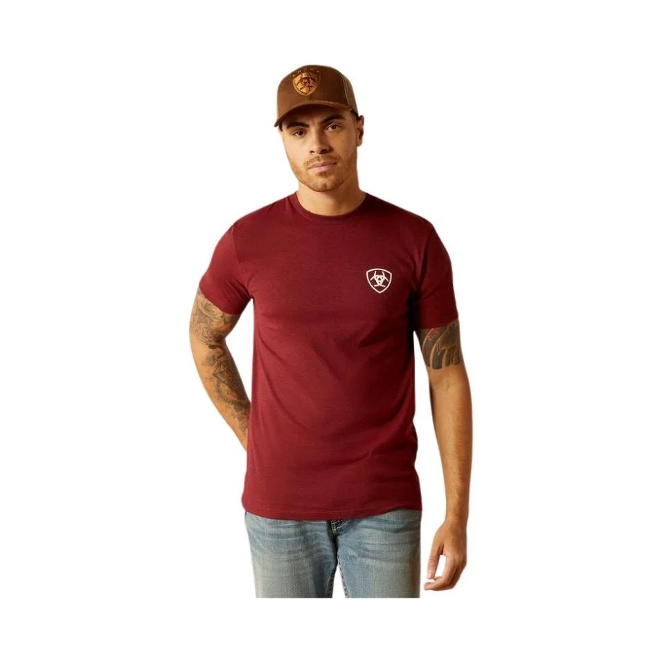 Ariat Men's Eagle & Snake T-Shirt - Crimson Black Heather - Image 2