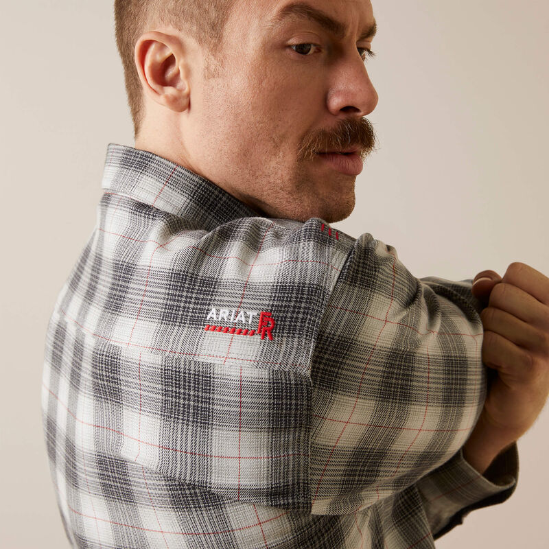 Ariat Men's Fire Resistant Cogburn Snap Work Shirt- Charcoal Grey - Image 2