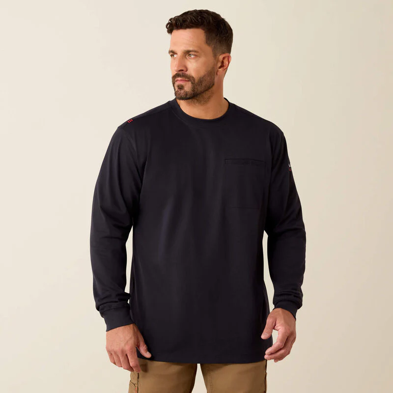 Ariat Men's FR Air Skull Long Sleeve Tee Shirt- Black