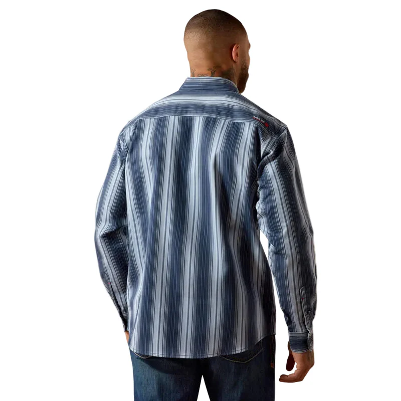Ariat Men's FR Carlton Long Sleeve Snap Work Shirt - Navy - Image 2