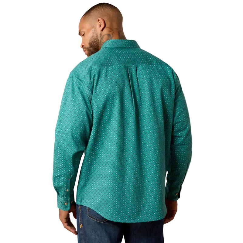 Ariat Men's FR Clemente Retro Fit Long Sleeve Work Shirt - Teal - Image 2