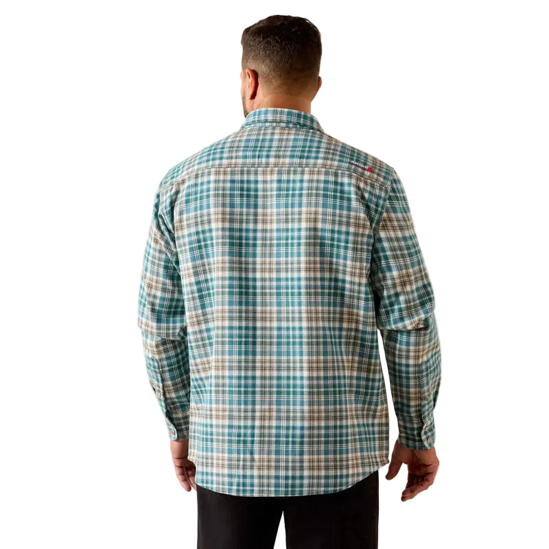 Ariat Men's FR Cobb Long Sleeve Snap Work Shirt - Teal - Image 2