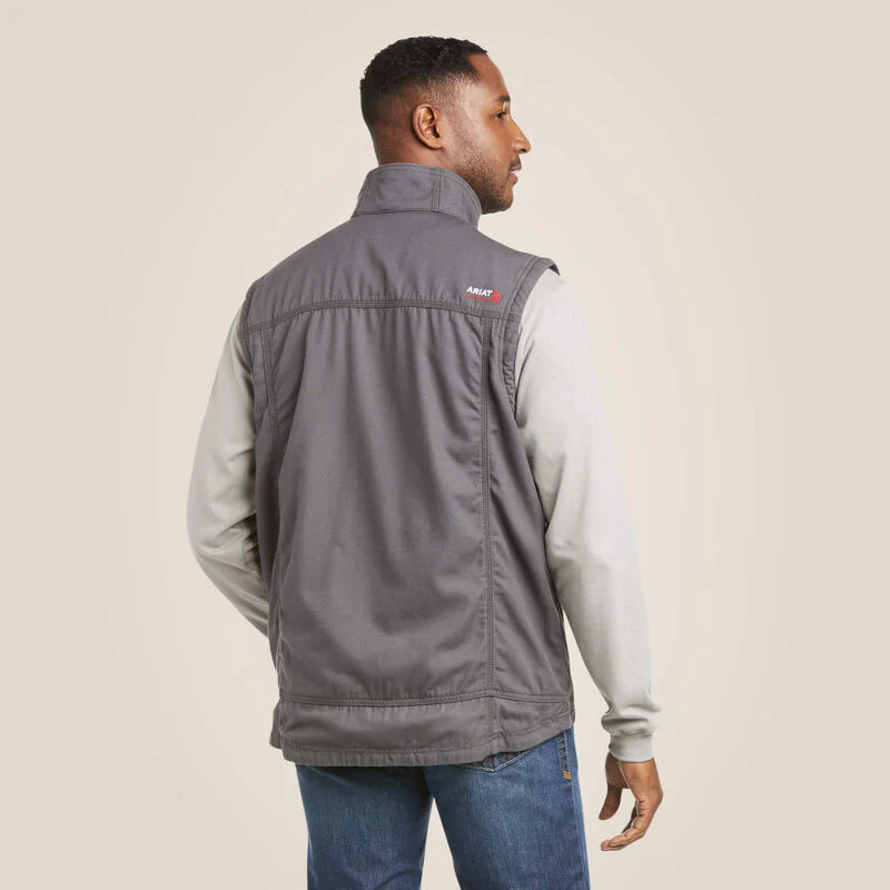 Ariat Men's FR DuraLight Stretch Canvas Vest Iron Grey - Image 2
