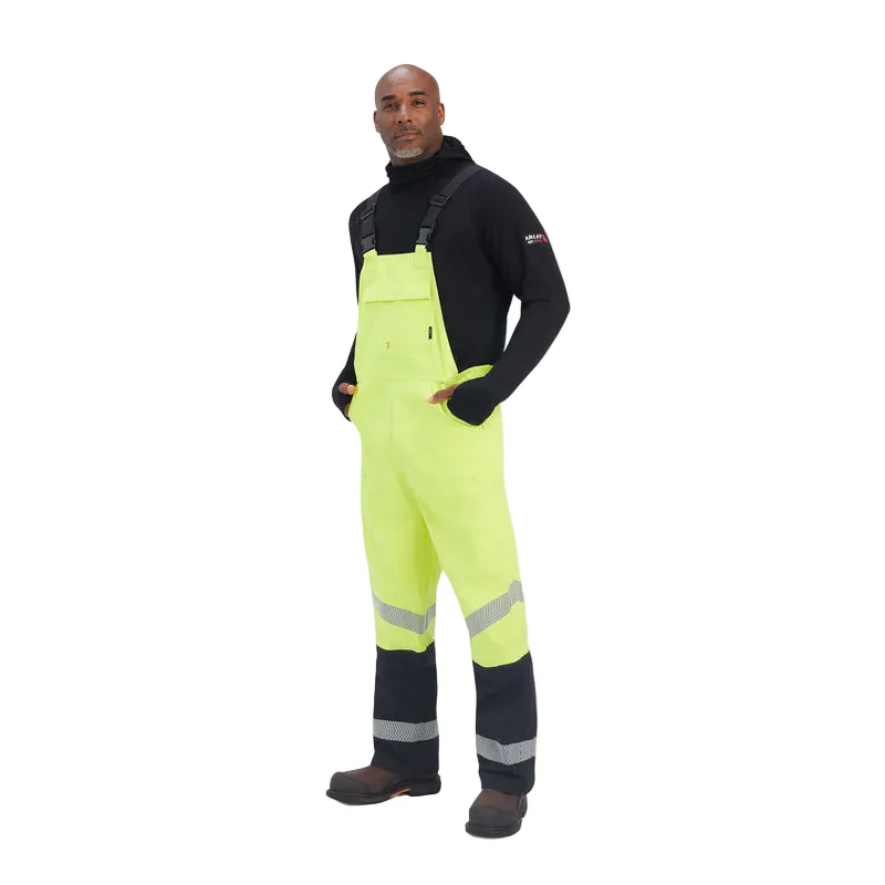 Ariat Men's FR Hi Vis Waterproof Bib - Hi Vis Yellow - Image 3
