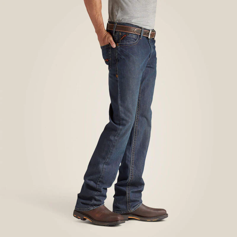 Ariat Men's FR M4 Relaxed Basic Boot Cut Jean - Shale - Image 2
