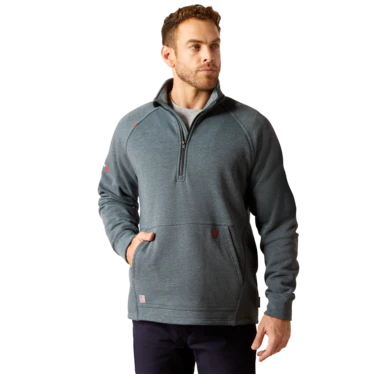 Ariat Men's FR Primo Fleece 2.0 1/4 Zip Hoodie - Charcoal Grey