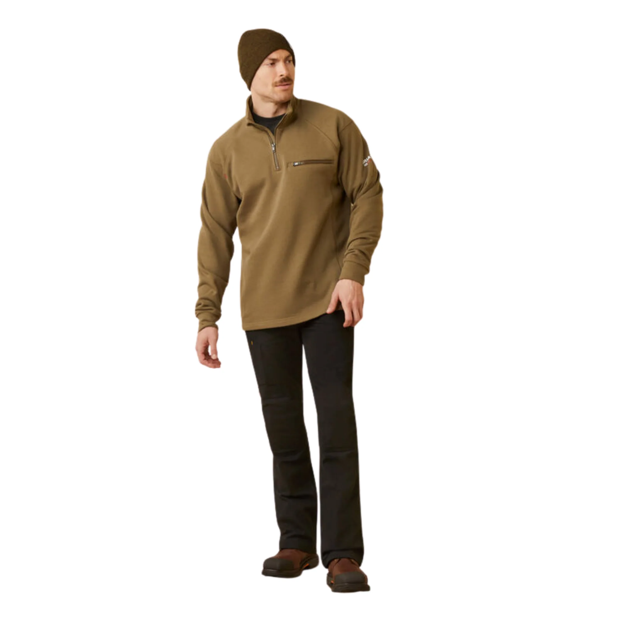 Ariat Men's FR Rev 1/4 Zip Top - Beech - Image 3