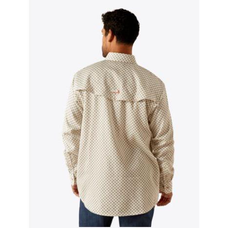 Ariat Mens FR Vented LS Work Shirt - White Onyx - Image 2