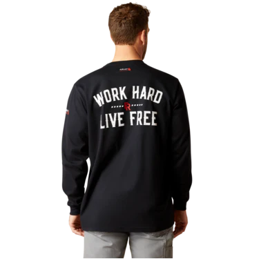 Ariat Men's FR Work Hard Live Free Long Sleeve Shirt - Golden Brown - Image 5