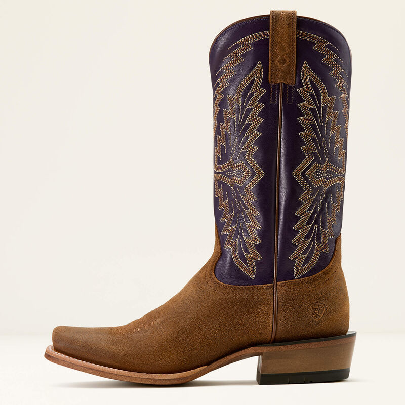 Ariat Men's Futurity Showman Cowboy Boots - Foothill Brown Roughout/Violet - Image 2