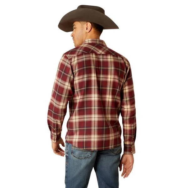 Ariat Men's Harlee Retro Snap Long Sleeve Shirt - Windsor Wine - Image 2