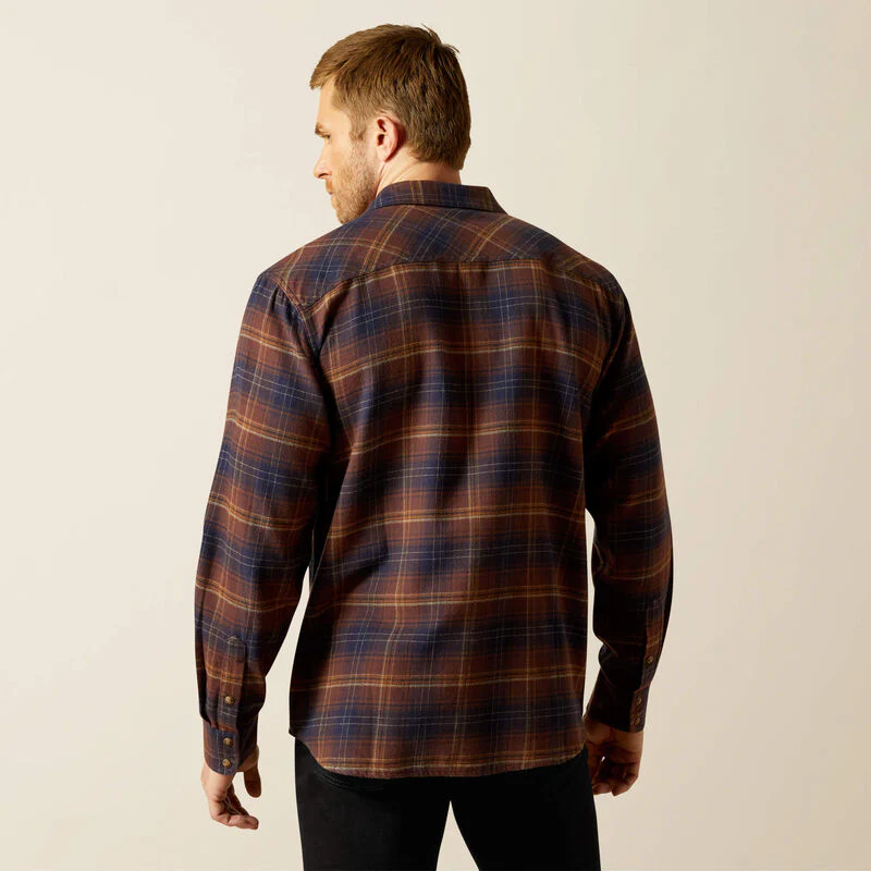 Ariat Men's Harleigh Retro Fit Long Sleeve Shirt - Dark Brown - Image 2