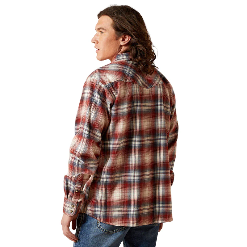 Ariat Men's Harper Retro Fit Long Sleeve Snap Shirt - Rust - Image 2