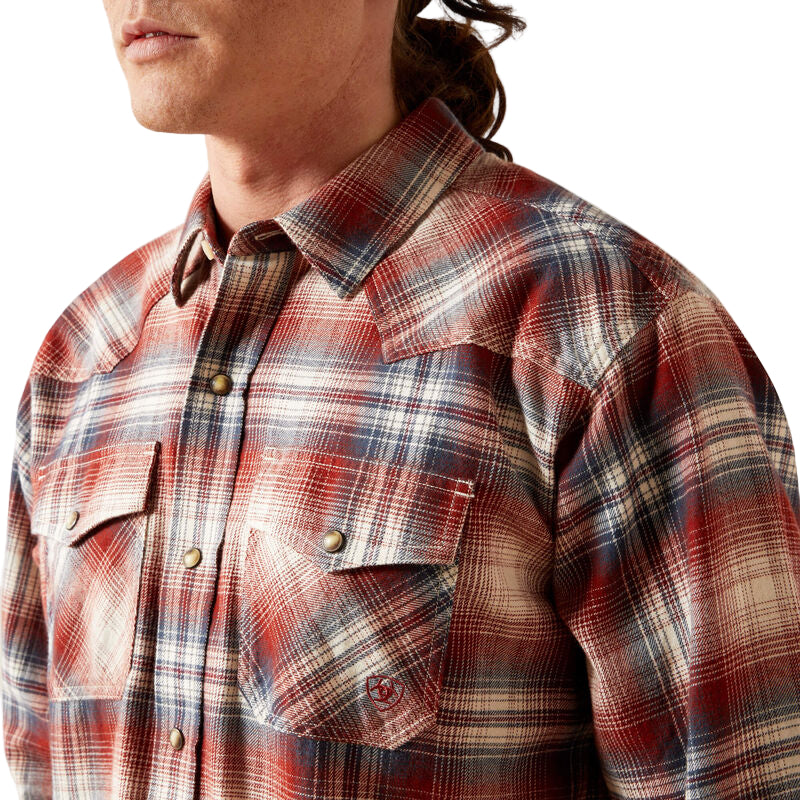 Ariat Men's Harper Retro Fit Long Sleeve Snap Shirt - Rust - Image 3