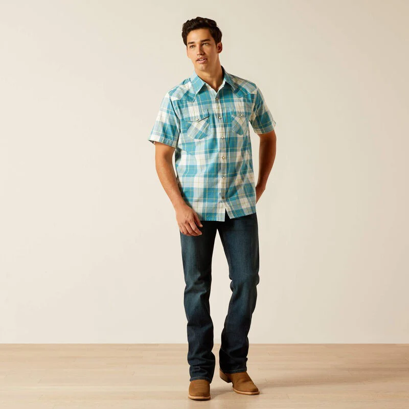 Ariat Men's Short Sleeve Harry Retro Fit Shirt - Gasoline - Image 3