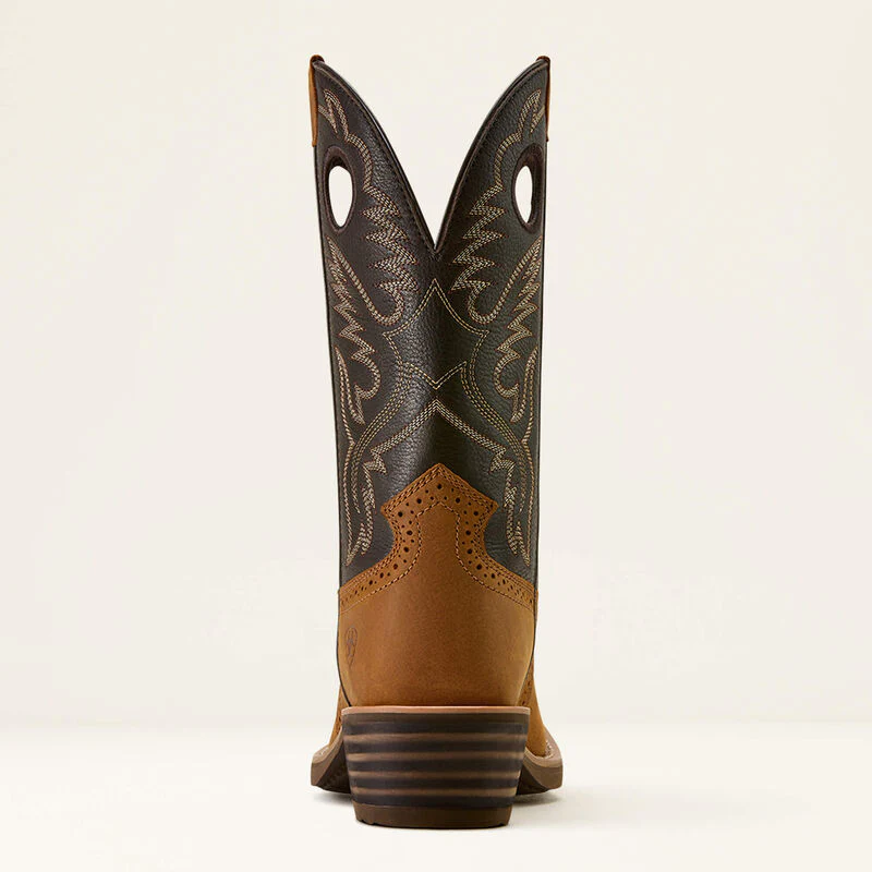 Ariat Men's Heritage Roughstock Square Toe Cowboy Boot- Status Brown/Chocolate Smoke - Image 3