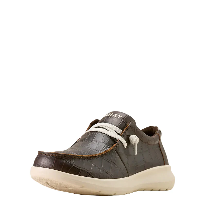 Ariat Men's Hilo Shoes - Antique Tan Croc Print