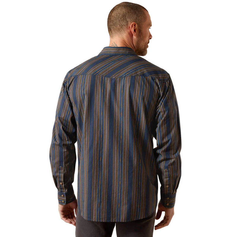 Ariat Men's Horne Retro Fit Long Sleeve Snap Shirt - Navy - Image 2