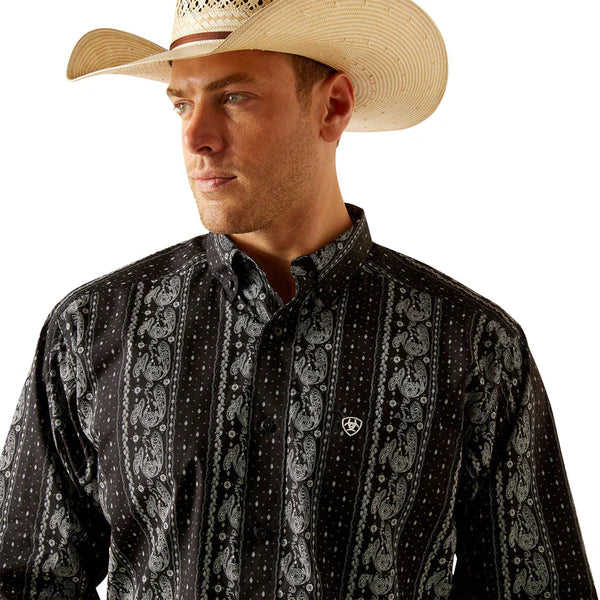 Ariat Men's Jared Long Sleeve Shirt - Black - Image 3