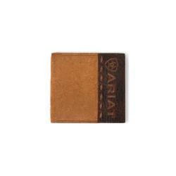 Ariat Men's Large Bifold Roughout Wallet- Croco Tan
