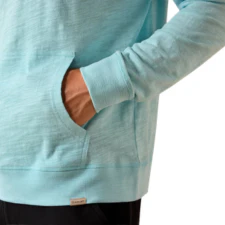 Ariat Men's Lightweight Retro Long Sleeve Hoodie - Aquatic - Image 4